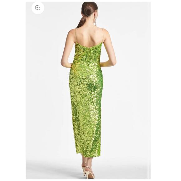 Sachin & Babi Sequin Sanza Dress in Chartreuse - Picture 2 of 7